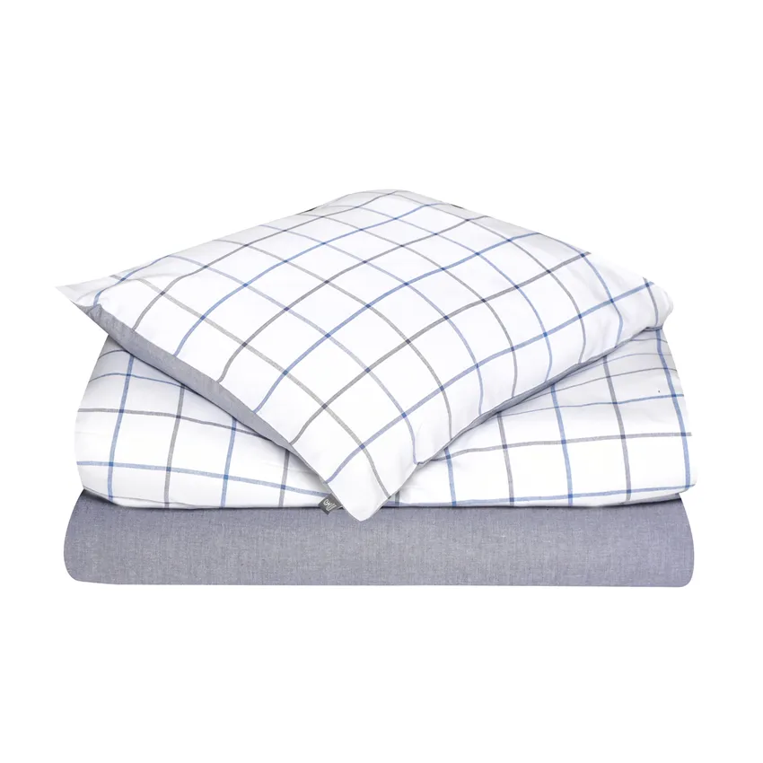 Kissenbezug Gotland, biologisch gefärbt, Navy Blau/Blau/Weiß