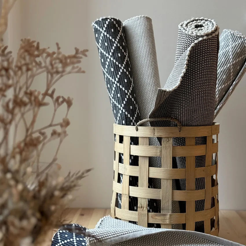 Recycelter Teppich Ella, Dunkelgrau/Weiß