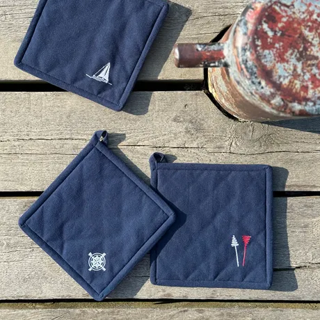 Recycelter Topflappen Kompass