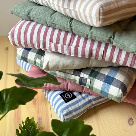 Recyceltes Stuhlkissen Vera, abwaschbar, Beige