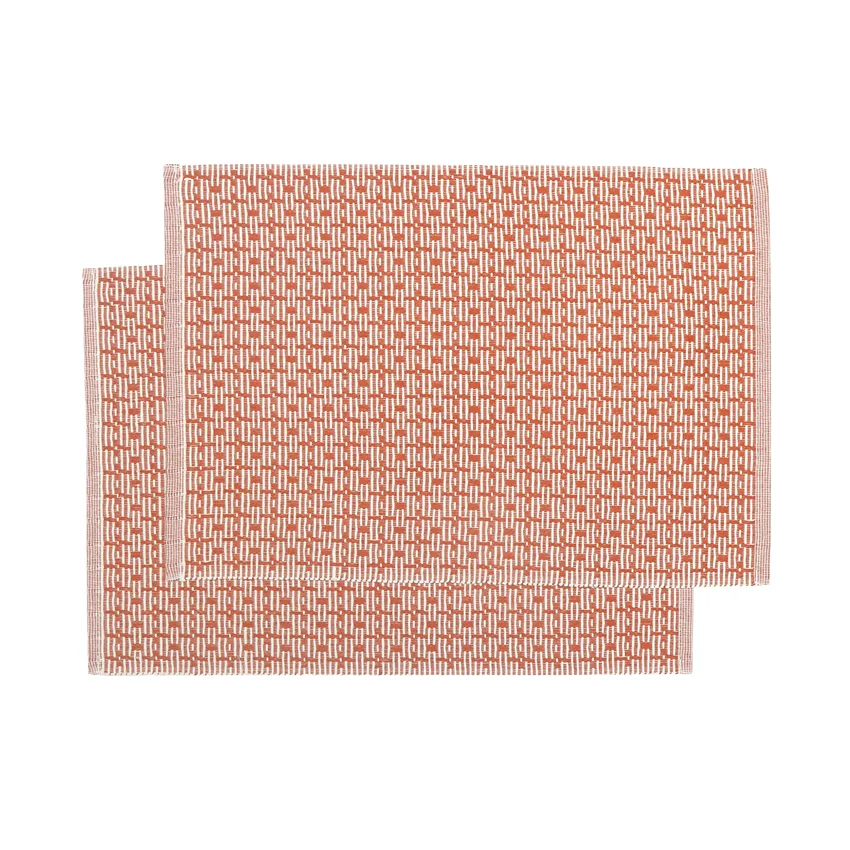 Recyceltes Tischset Stella 2er-Pack, Rost/Beige