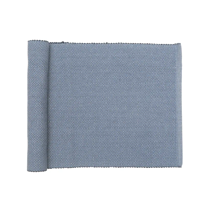 Recycelter Tischläufer Kalle, Graublau/Schwarz