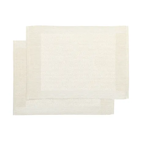 Recyceltes Tischset Agnes 2er-Pack, Natur/Weiß