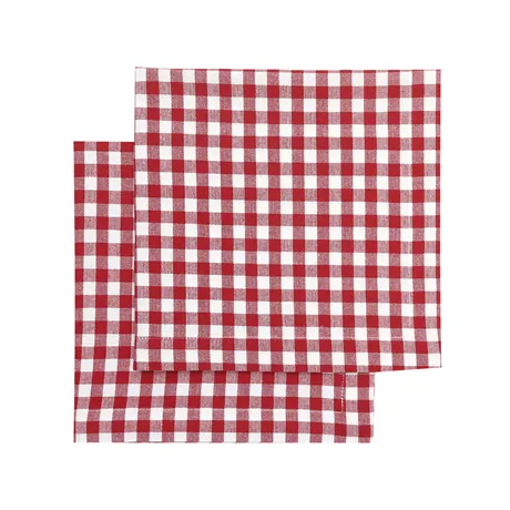Recycelte Serviette Bella 2er-Pack, Dunkelrot/Beige