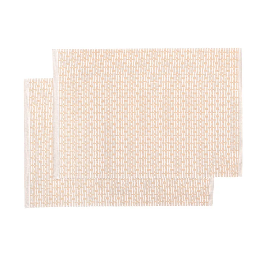 Recyceltes Tischset Stella 2er-Pack, Sand/Beige