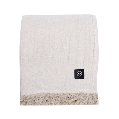 Recycelte Tagesdecke Clara, Natur/Weiß