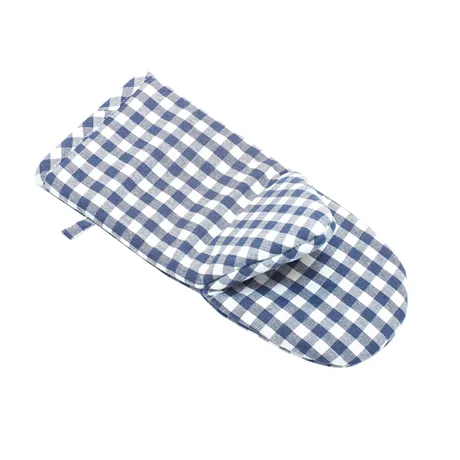 Recycelter Ofenhandschuh Bella, Graublau/Weiß