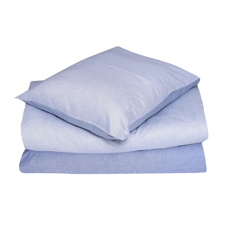 Kissenbezug Runmarö, biologisch gefärbt, Indigo Blau/Weiß