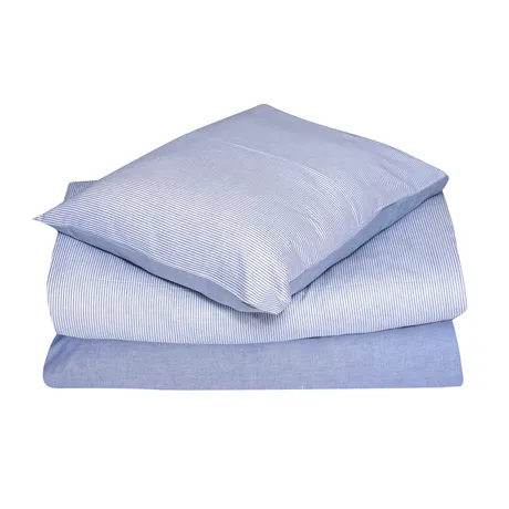 Kissenbezug Runmarö, biologisch gefärbt, Indigo Blau/Weiß