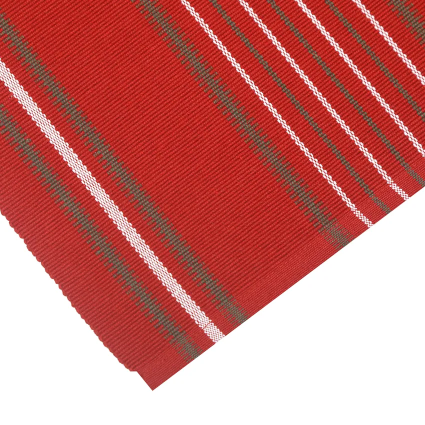 Recycled Table Runner Linda, Dark Red/Olive Green