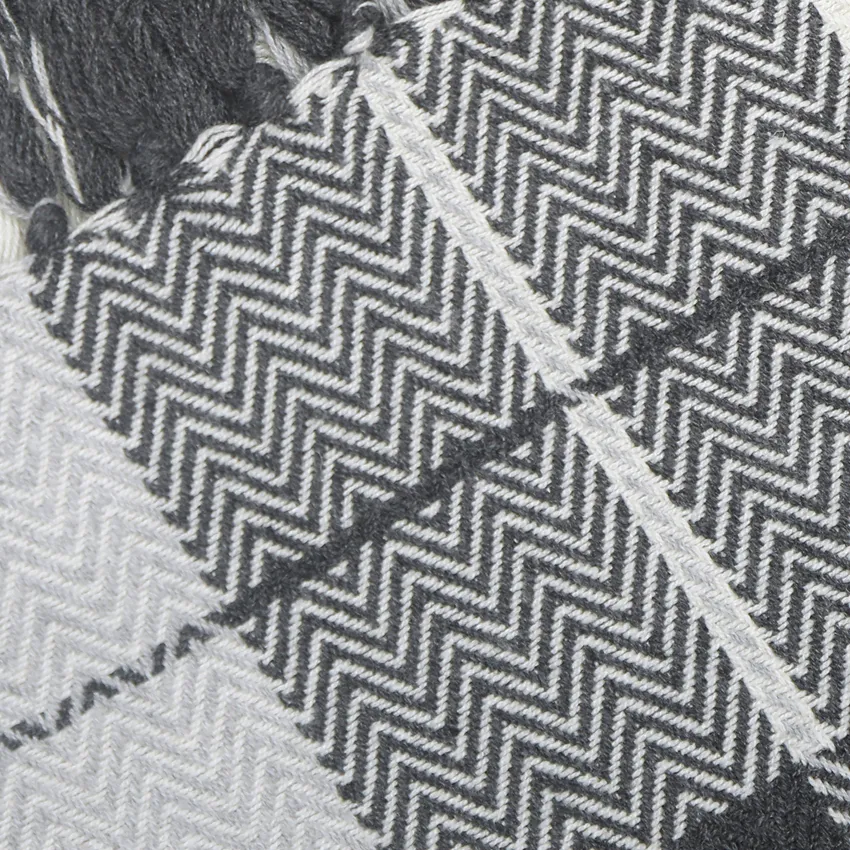 Recycled Blanket Adam, Dark Grey/Light Grey/Ecru