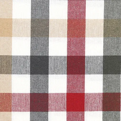 Recycled Round Tablecloth Ruth, Dark Red/Olive Green/Dark Grey