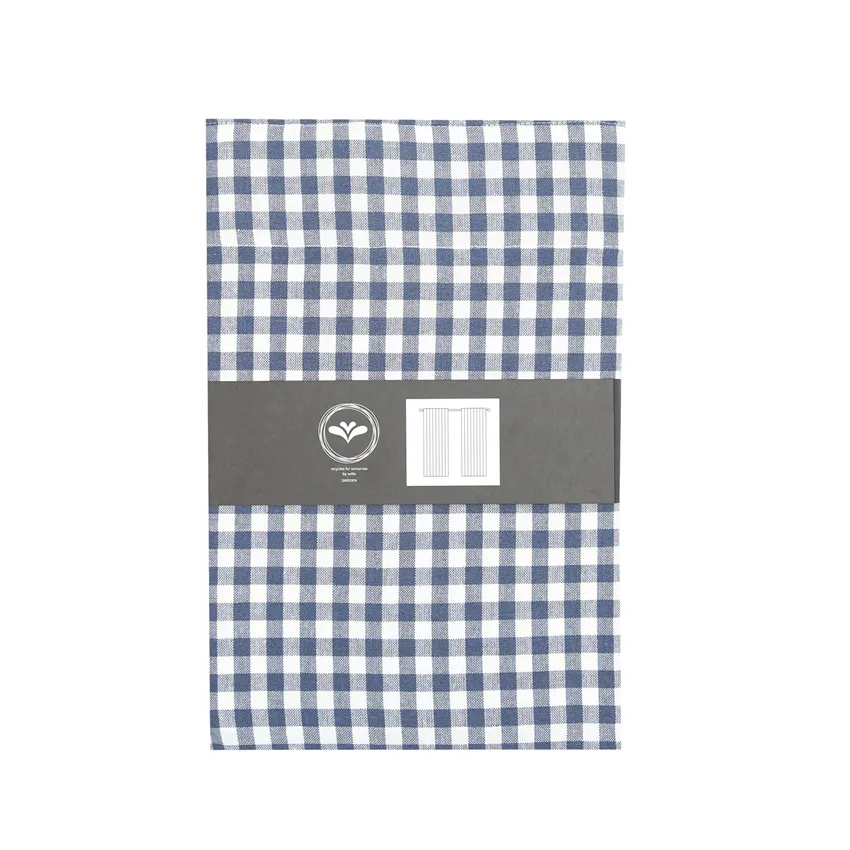 Recycled Curtain Panel 2-pack Bella, Grey Blue/White