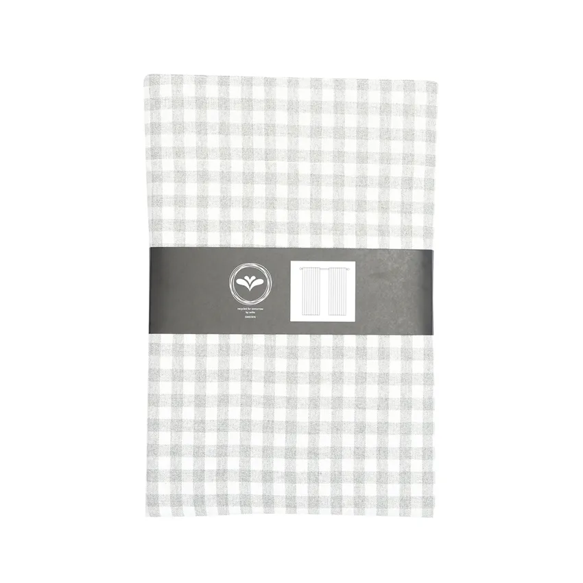 Recycled Curtain Panel 2-pack Bella, Light Grey/White