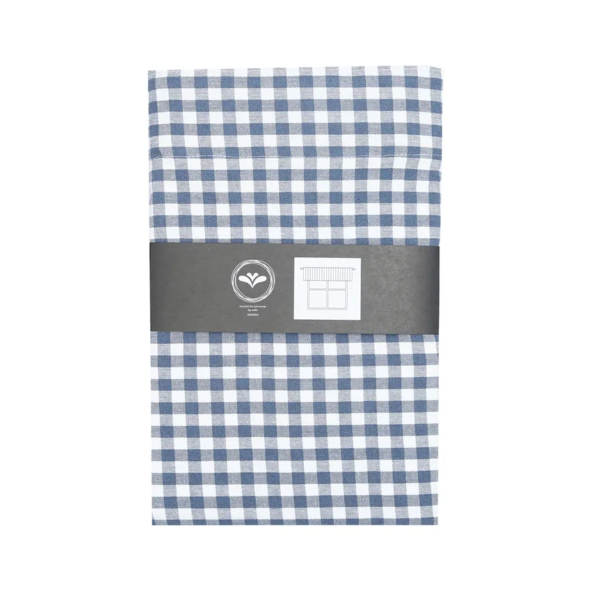 Recycled Curtain Valance Bella, Grey Blue/White