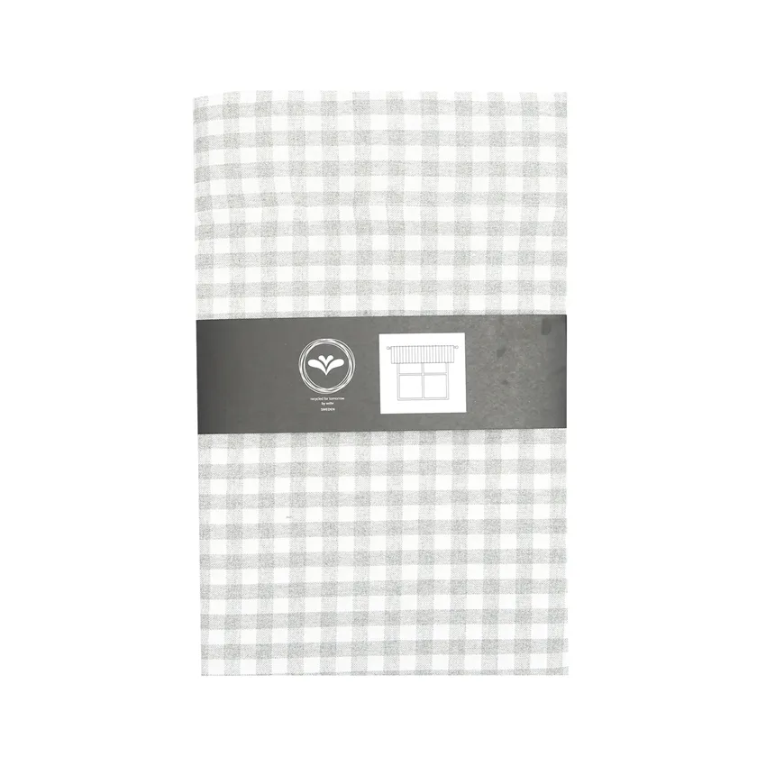 Recycled Curtain Valance Bella, Light Grey/White