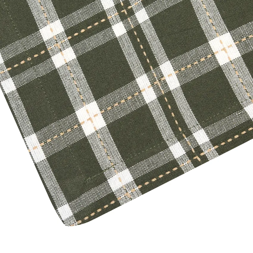 Recycled Tablecloth Ann, Olive Green/Sand/Beige