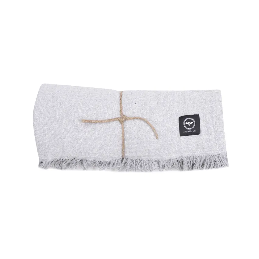 Recycled Blanket Clara, Light Grey/Beige