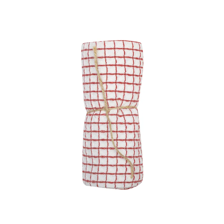 Recycled Tea Towel Freddy, Beige/Dark Red