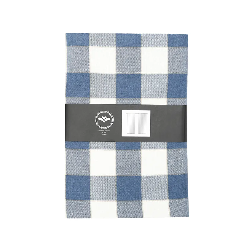 Recycled Curtain Panel 2-pack Ted, Grey Blue/Linen/White