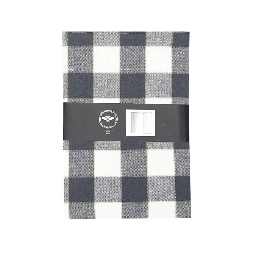 Recycled Curtain Panel 2-pack Ted, Dark Grey/Sand/White
