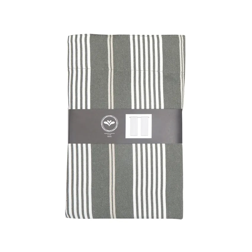 Recycled Curtain Panel 2-pack Hampus, Olive Green/Linen