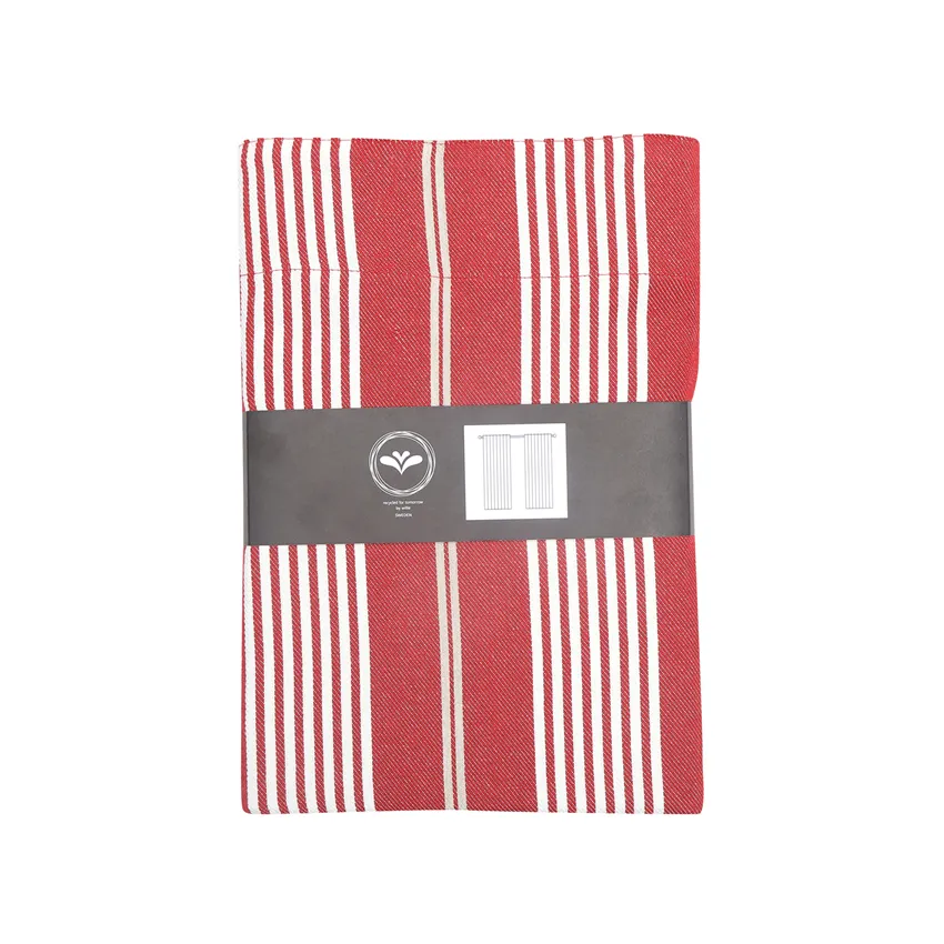 Recycled Curtain Panel 2-pack Hampus, Dark Red/Linen