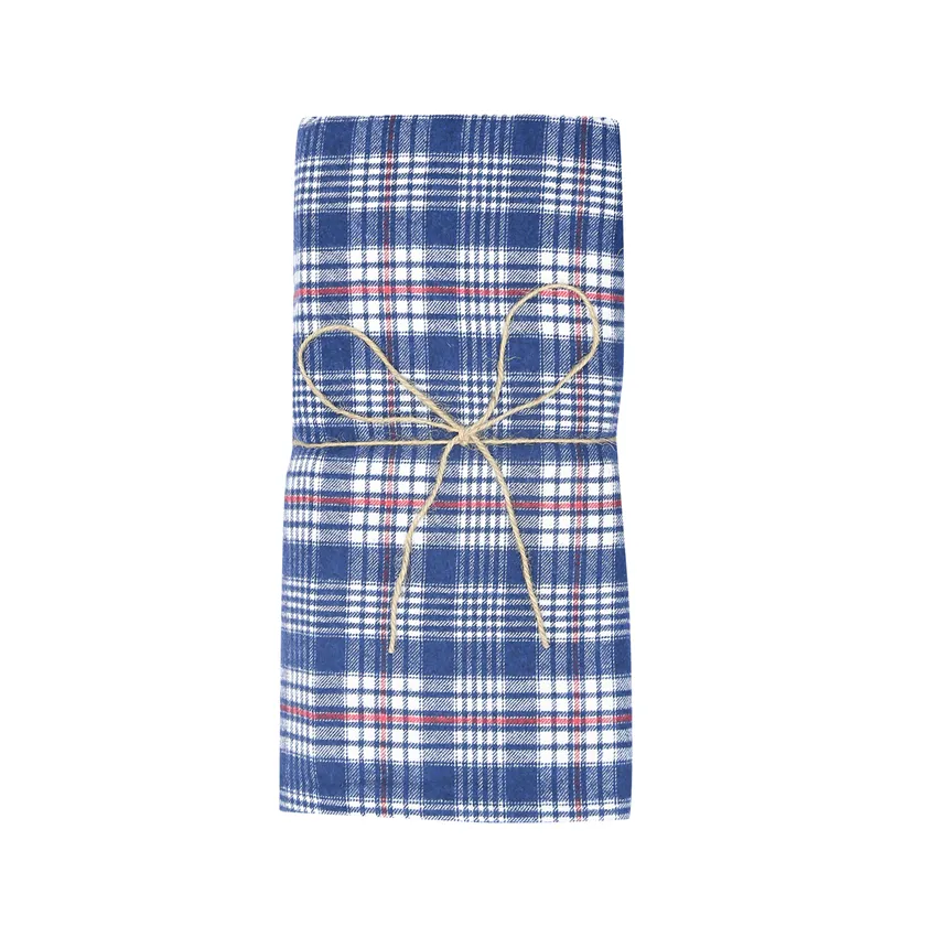 Recycled Duvet Cover Set 2-parts Lycksele, Dark Blue/White/Dark Red