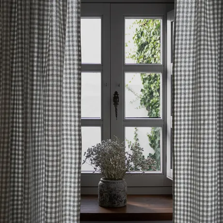 Recycled Curtain Panel 2-pack Bella, Light Grey/White