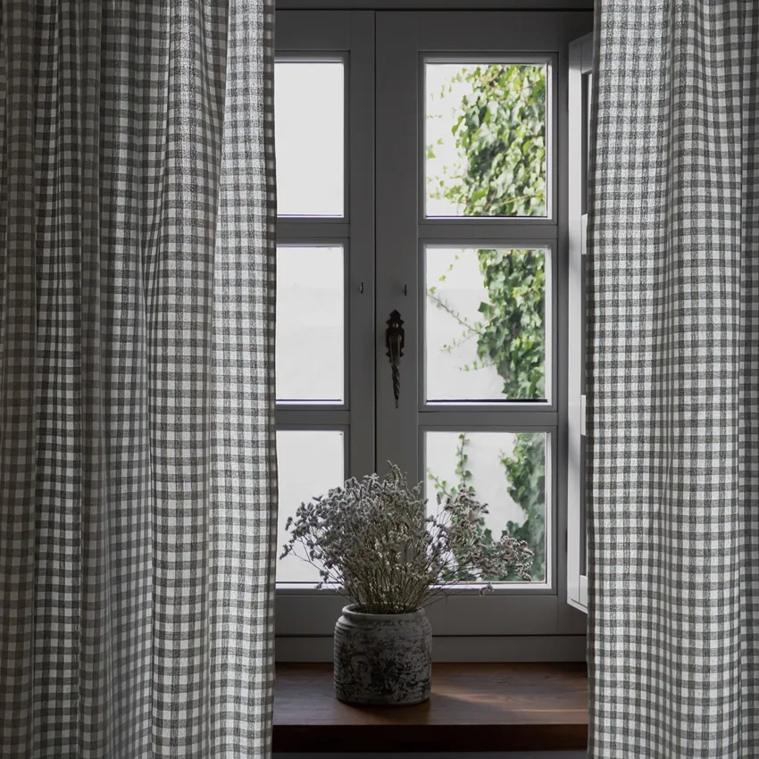 Recycled Curtain Panel 2-pack Bella, Light Grey/White