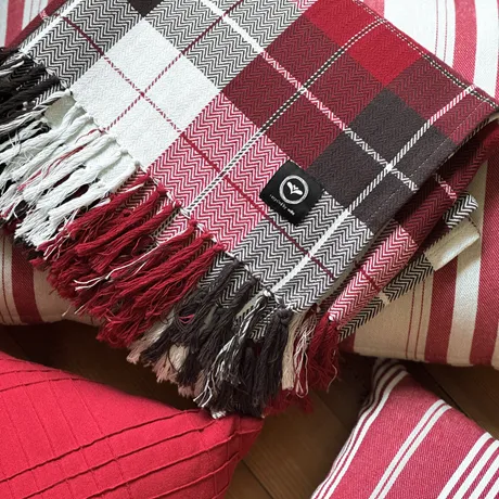 Recycled Blanket Adam, Dark Red/Brown/Ecru