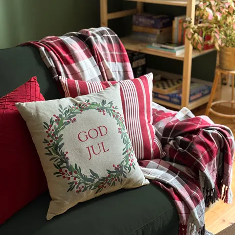 Recycled Cushion Cover God Jul, Linen