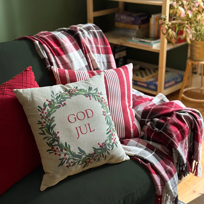 Recycled Cushion Cover God Jul, Linen