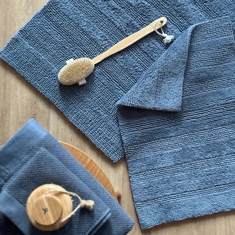 Bath Mat Lucca, Grey Blue