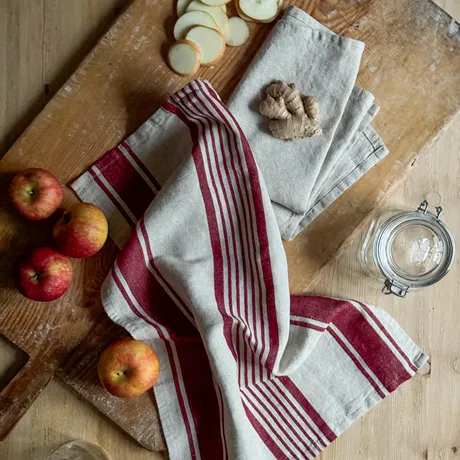 Tea Towel 2-pack Lukas, Red/Linen