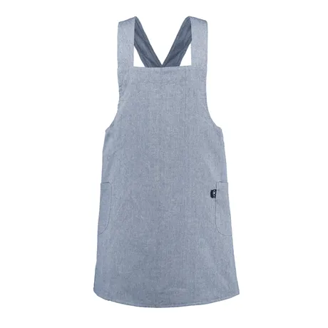 Recycled Apron Helen, Grey Blue/White