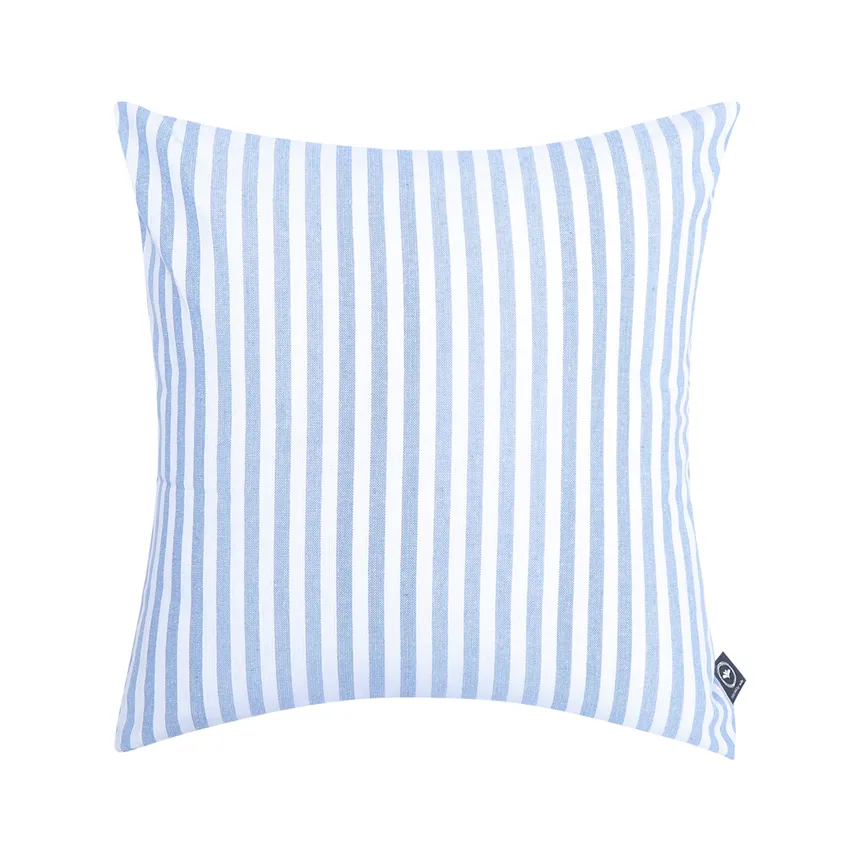 Recycled Cushion Cover Melker, Light Blue/White