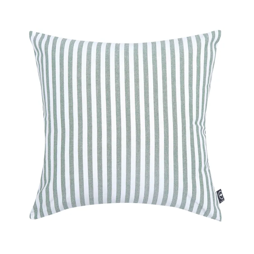 Recycled Cushion Cover Melker, Green/White