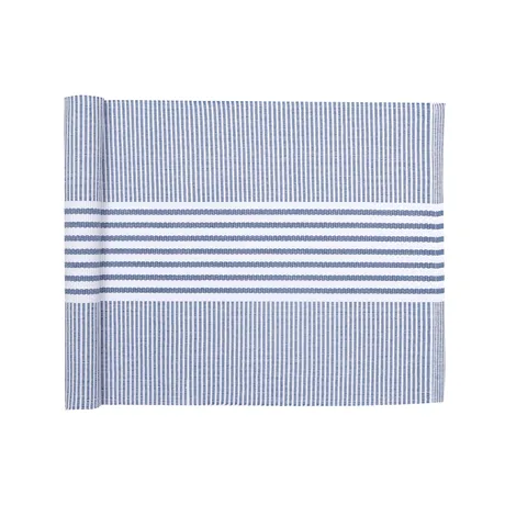 Recycled Table Runner Isa, Grey Blue/White