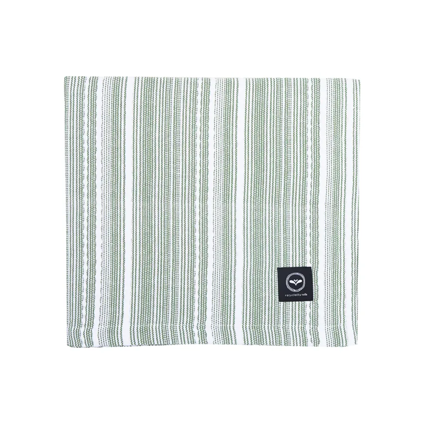 Recycled Tablecloth Ebba, Green/White