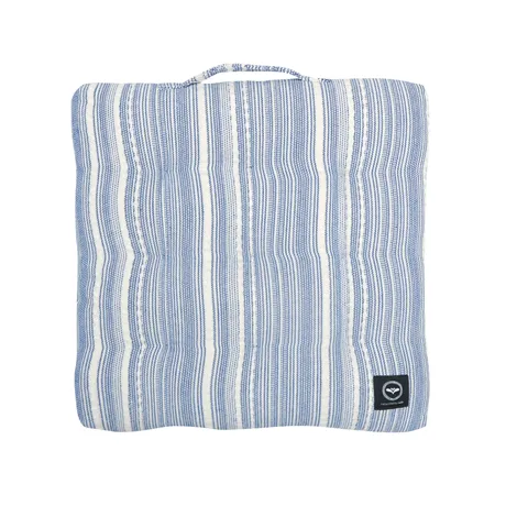 Recycled Chair Pad Ebba, Blue/Beige