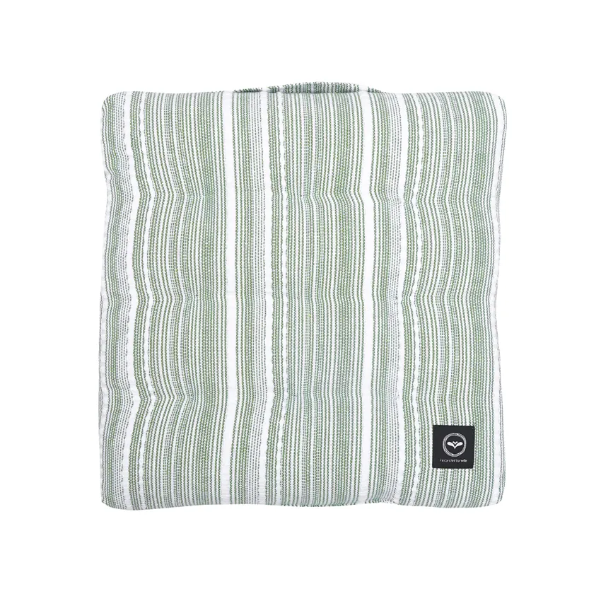 Recycled Chair Pad Ebba, Green/White
