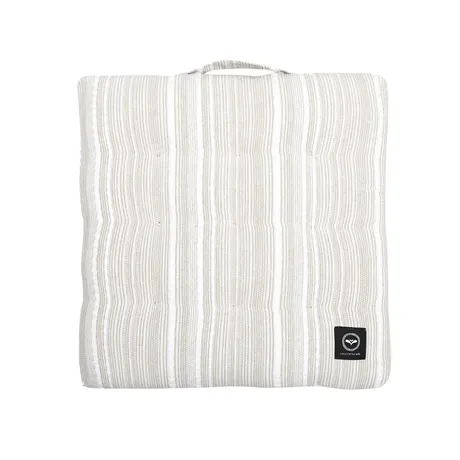 Recycled Chair Pad Ebba, Linen/White
