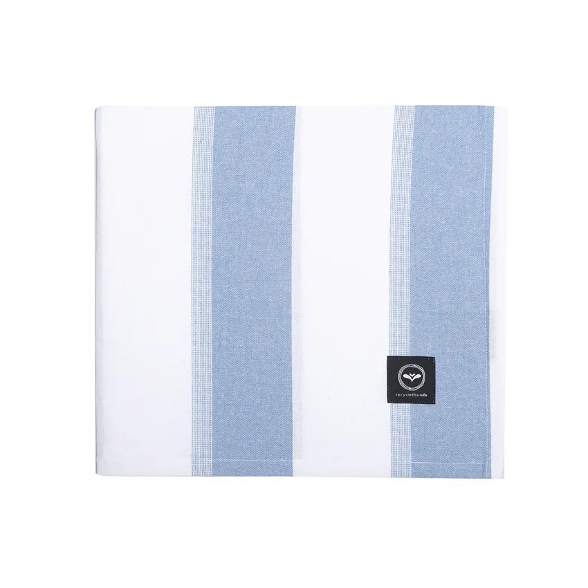 Recycled Wipeable Tablecloth Moa, Light Blue/White