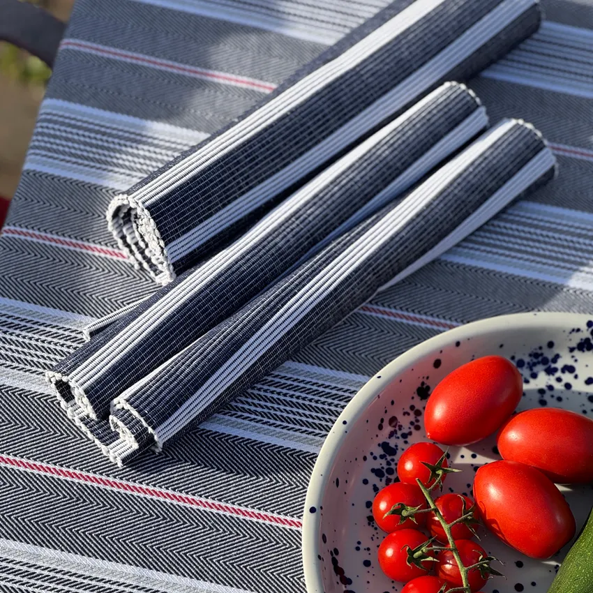 Recycled Table Runner Sigrid, Navy Blue