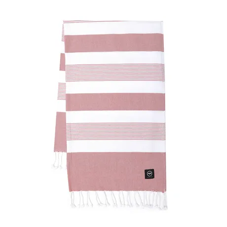 Recycled Bath Sheet Hamam Alice, Pink/White