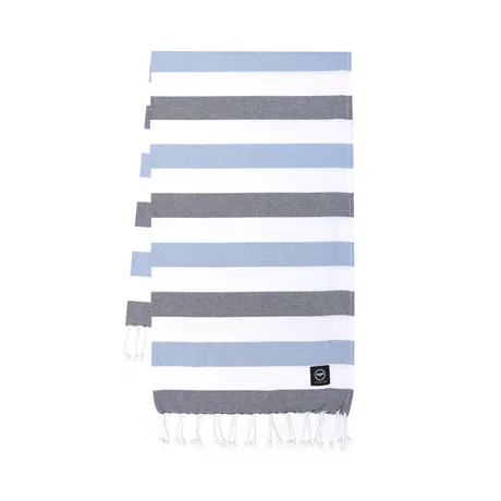 Recycled Bath Sheet Hamam Axel, Light Blue/Dark Blue