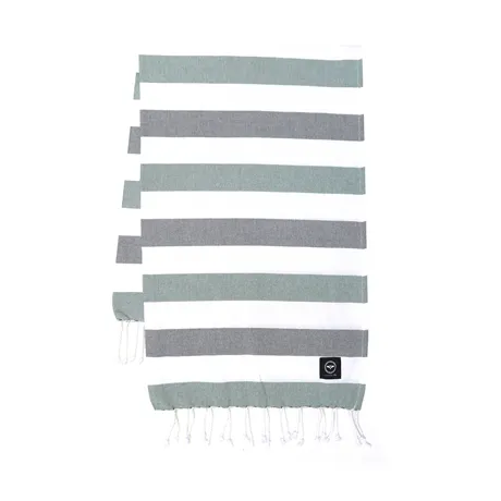 Recycled Bath Sheet Hamam Axel, Olive Green/Green