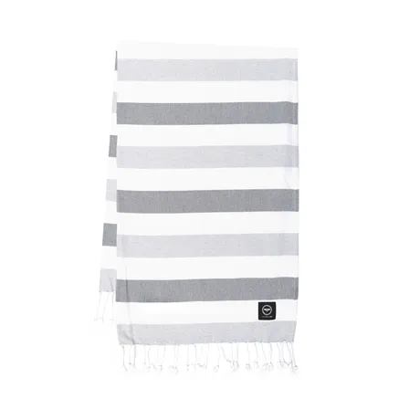Recycled Bath Sheet Hamam Axel, Dark Grey/Light Grey