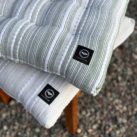 Recycled Chair Pad Ebba, Green/White